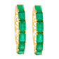 Emerald hoops earrings