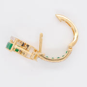 Emerald Hoop Earrings