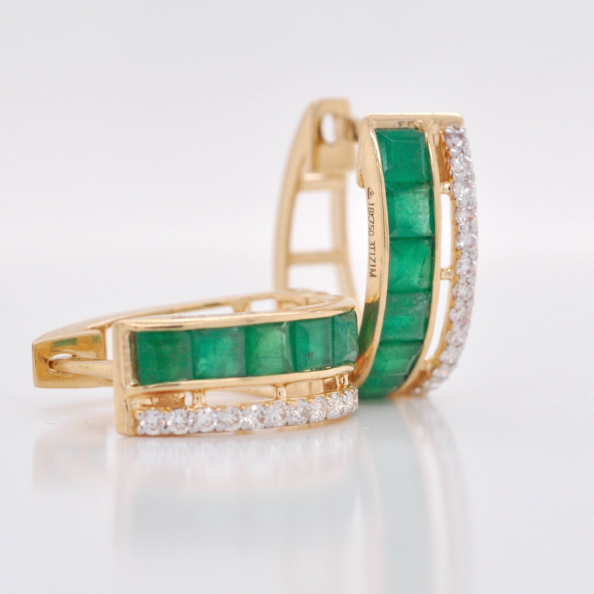 emerald hoop earrings