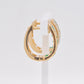 18K Gold Emerald Channel-set Diamond Hoop Earrings