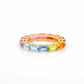 Multicolor eternity band with yellow gold