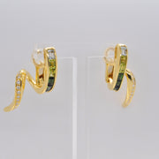 Green Tourmaline Curve Earrings