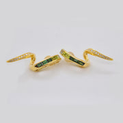 Green Tourmaline Curve Earrings