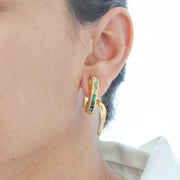 Green Tourmaline Curve Earrings