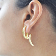 Green Tourmaline Curve Earrings