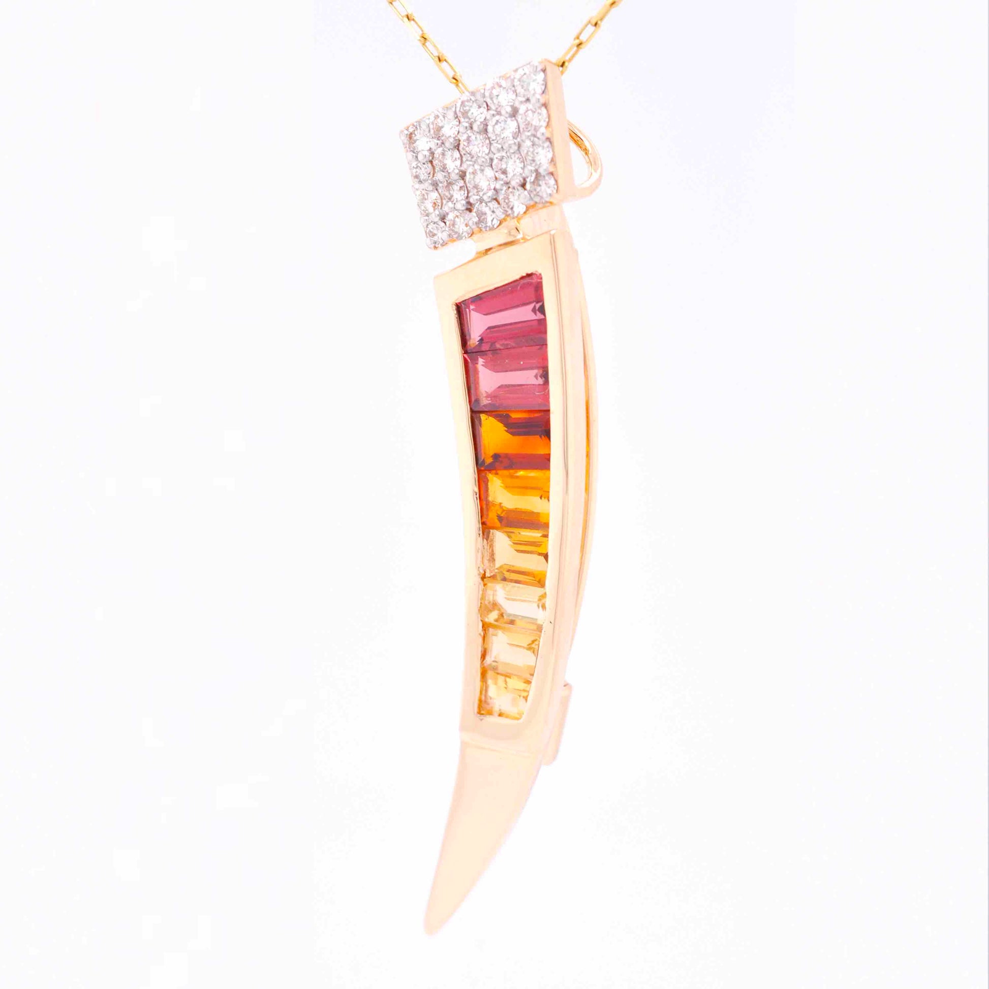 tapered baguette pendant for special occasions