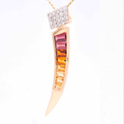 Citrine diamond pendant