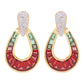 Doorknocker Garnet Green Tourmaline Earrings