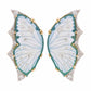 18K Gold Hand-Carved Green Agate Butterfly Diamond Stud Earrings