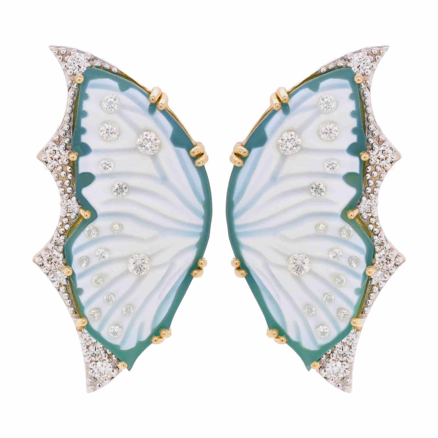 Butterfly Carving Diamond Earrings