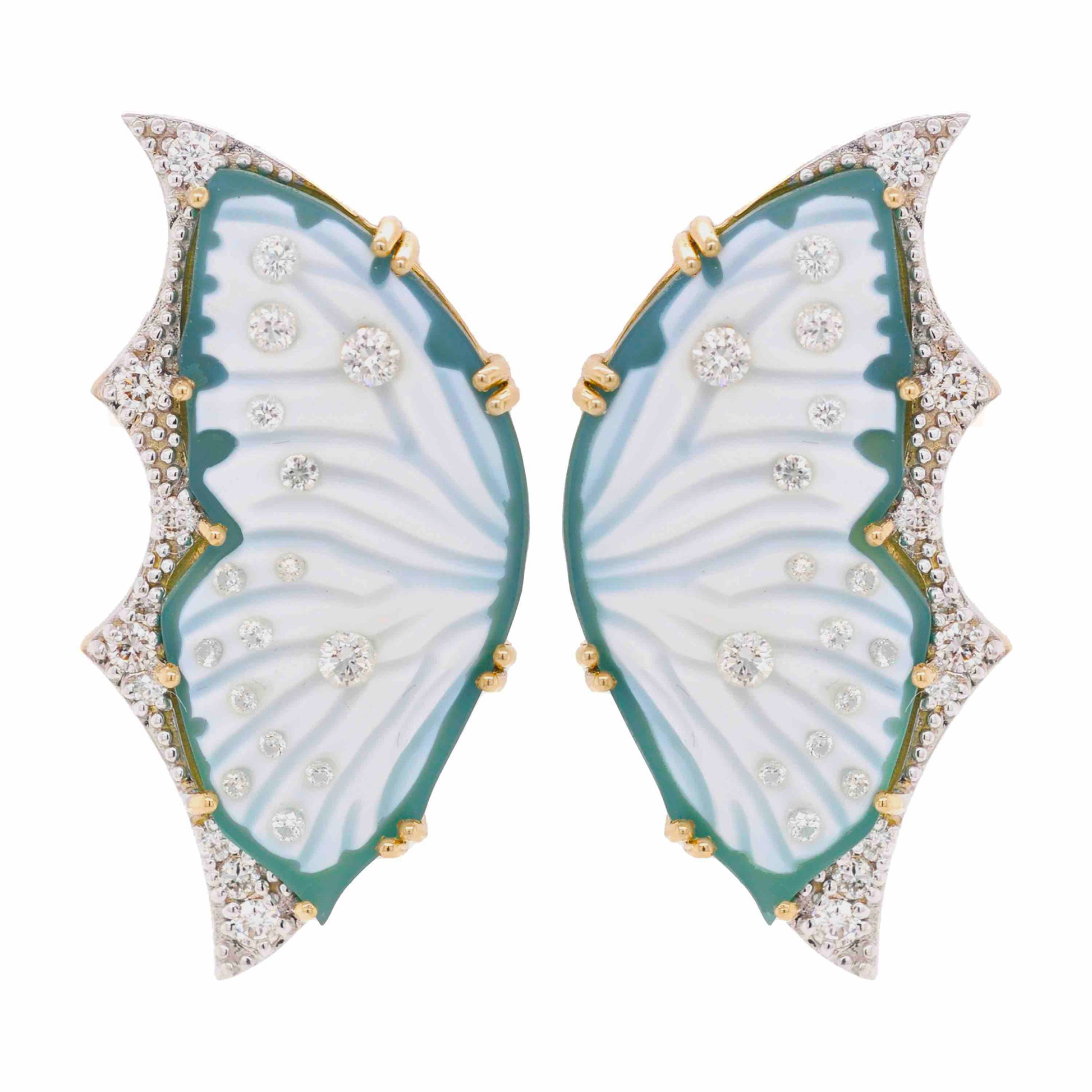Butterfly Carving Diamond Earrings