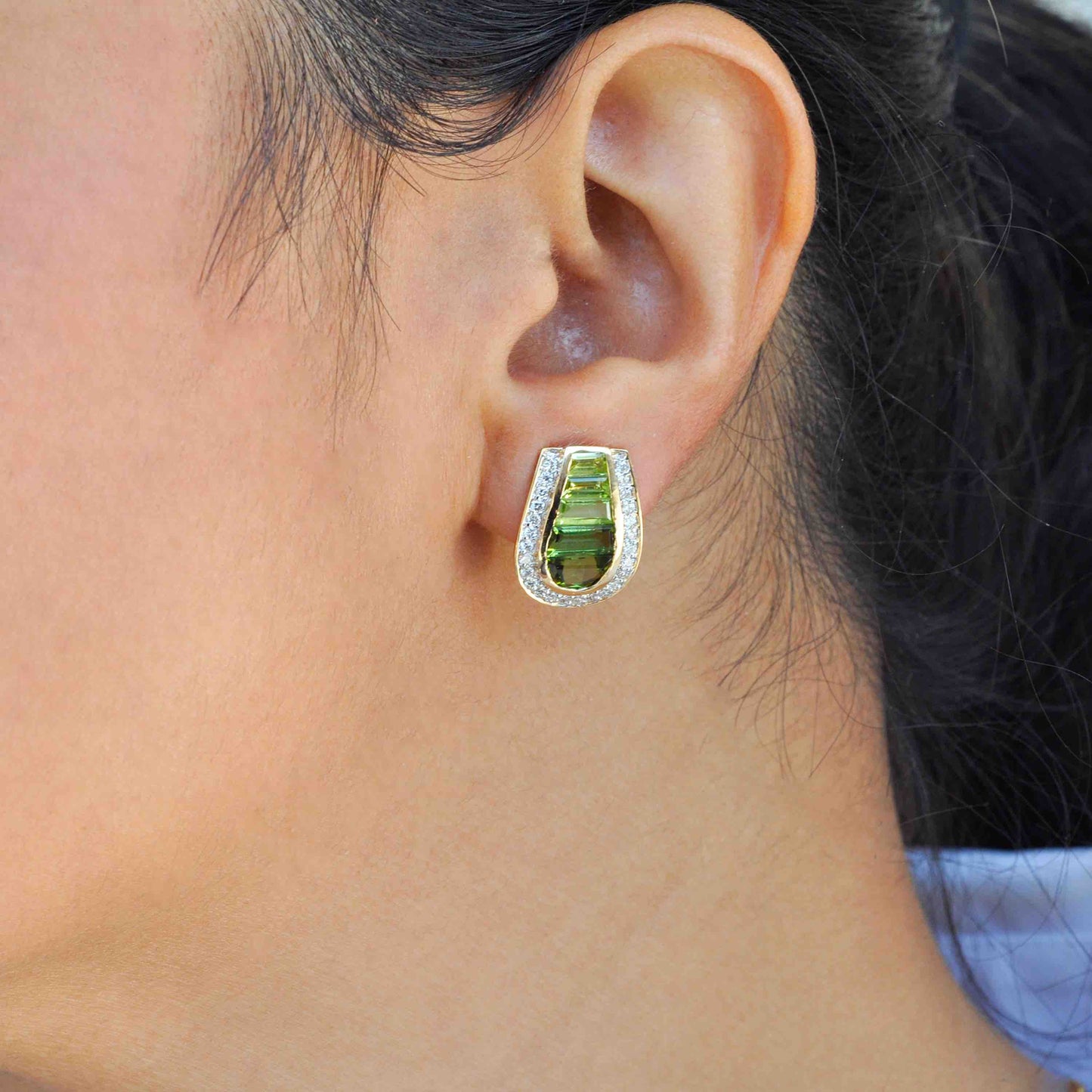 Tourmaline peridot studs