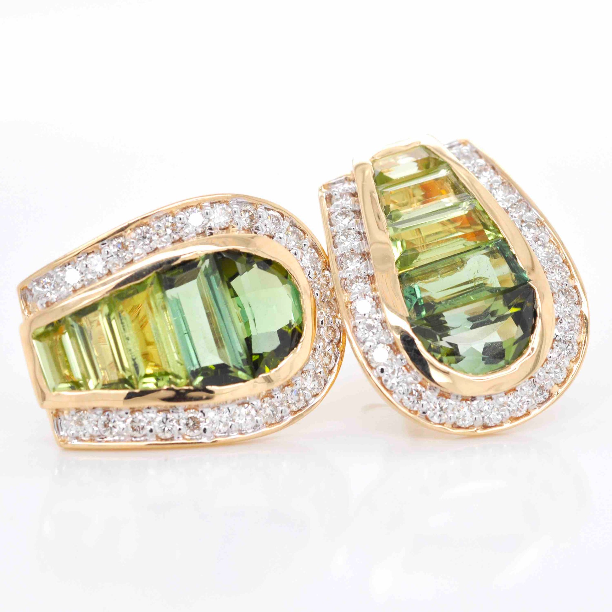 Tourmaline diamond earrings