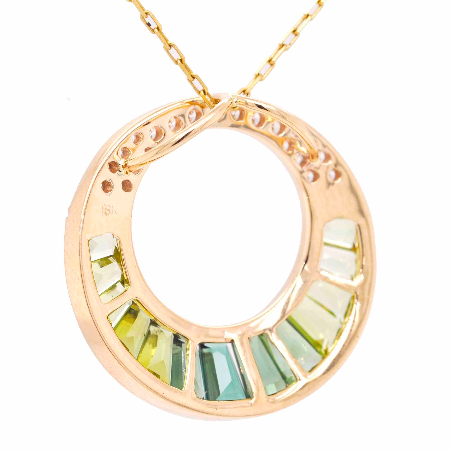 Green gemstone art deco pendant