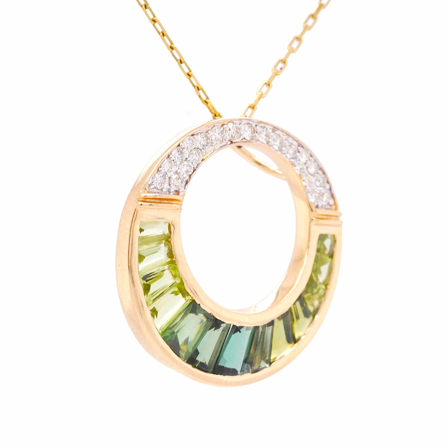 Designer green tourmaline pendant