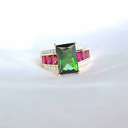 round diamond baguette ring