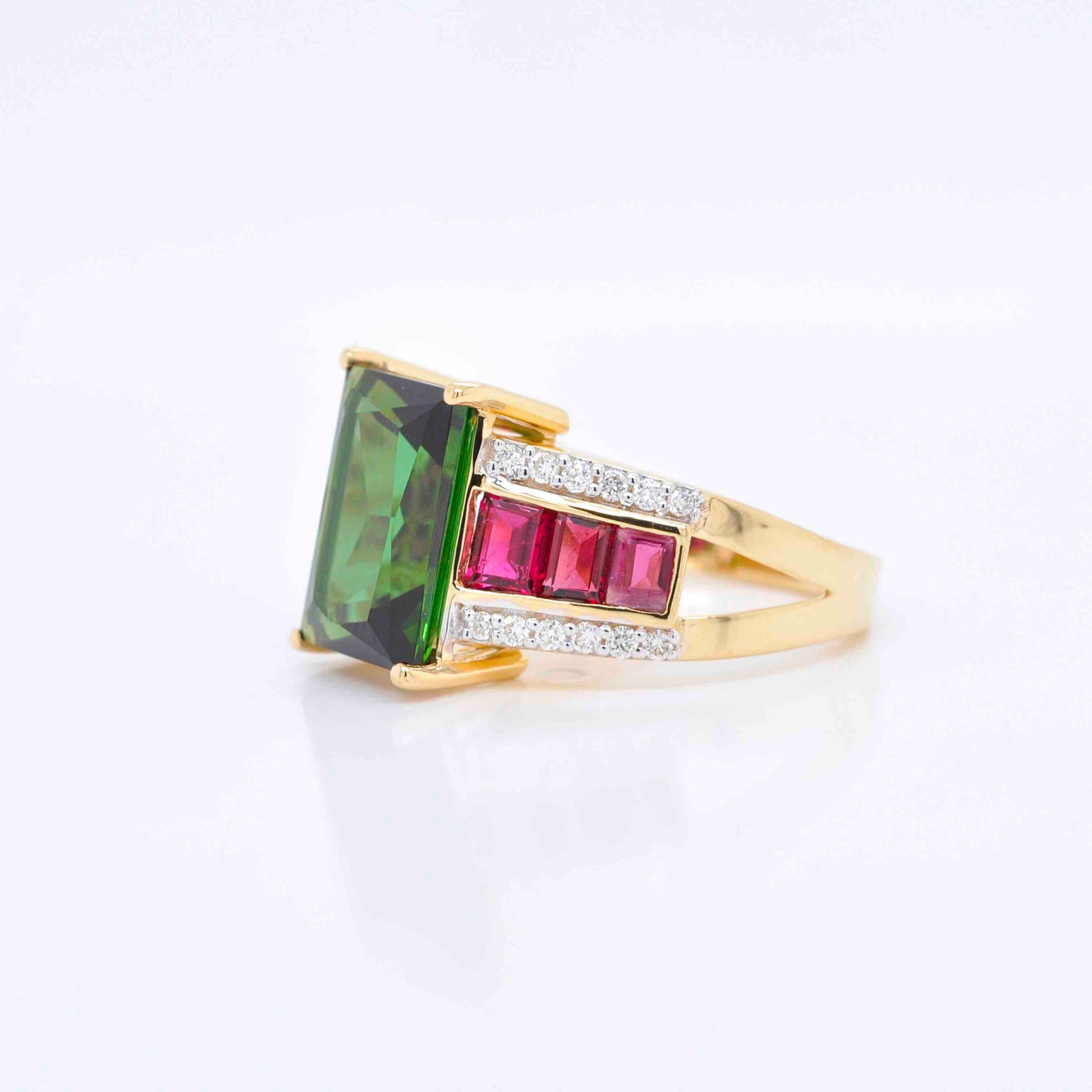 pink tourmaline gemstone ring