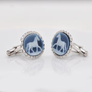 Horse Agate Cameo Cufflinks