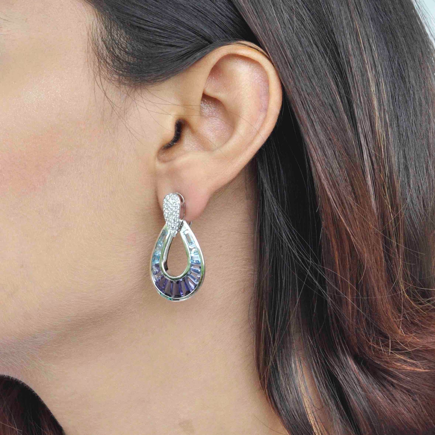 gemstone earrings with diamonds