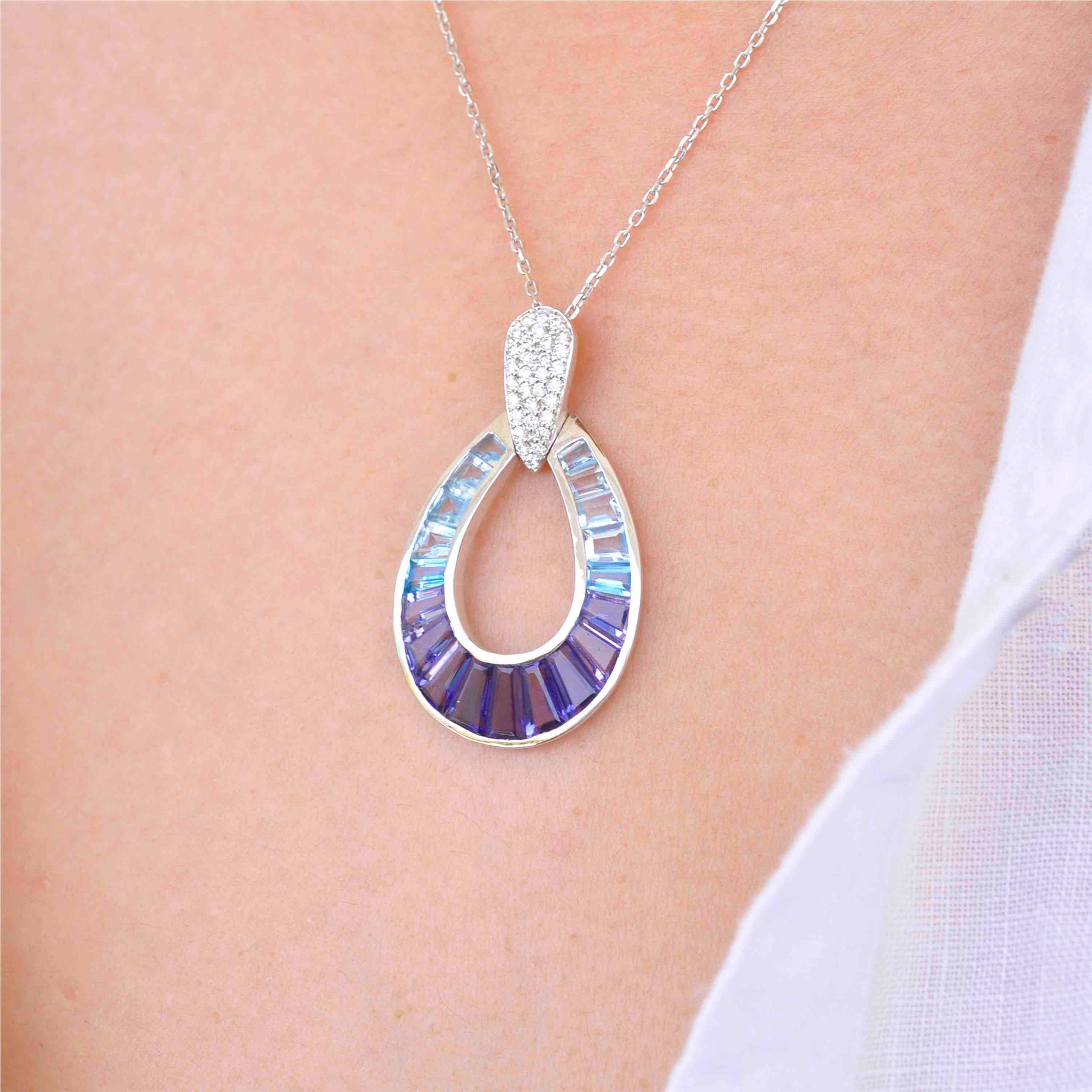 Aqua raindrop pendant
