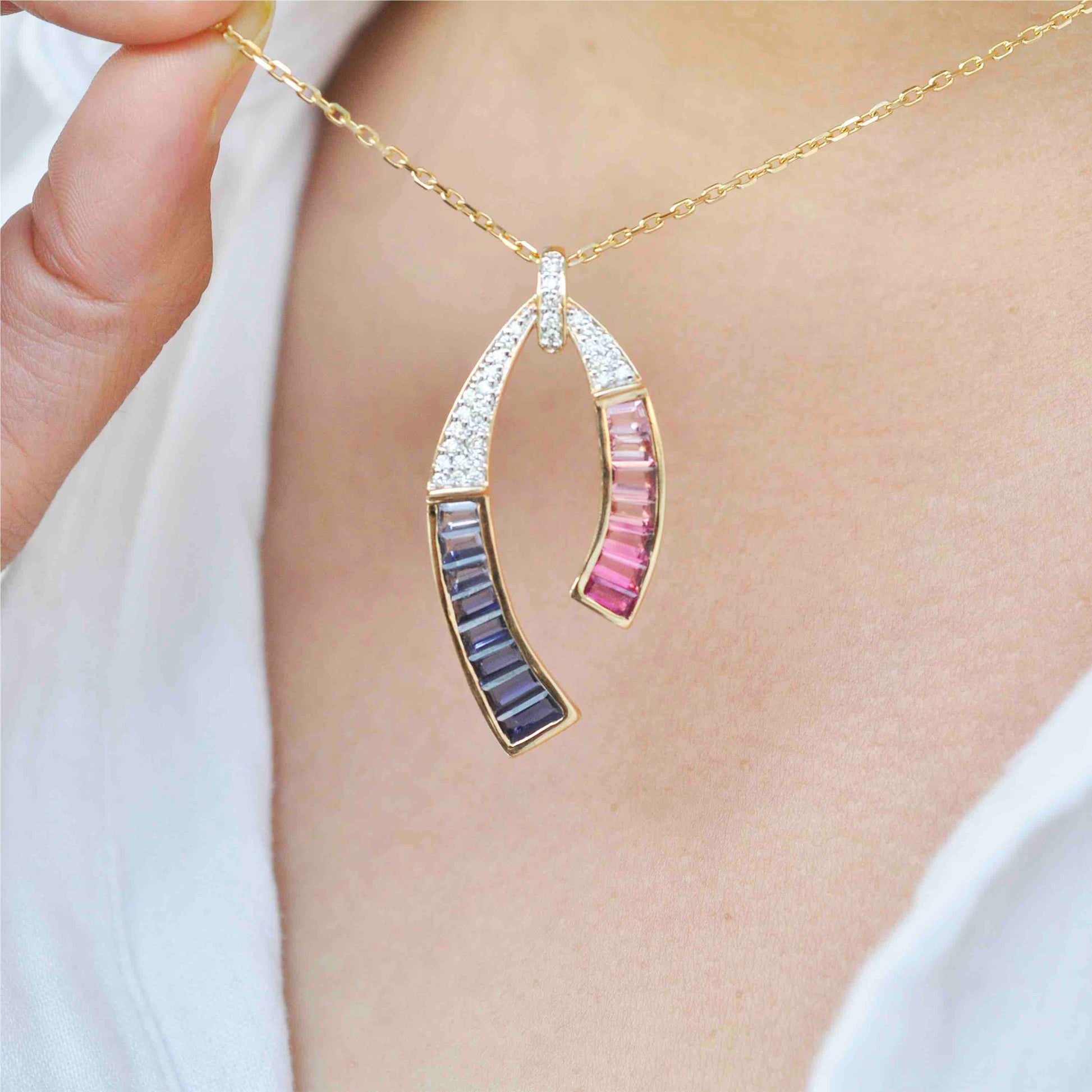 Pink Tourmaline Birthstone Pendant