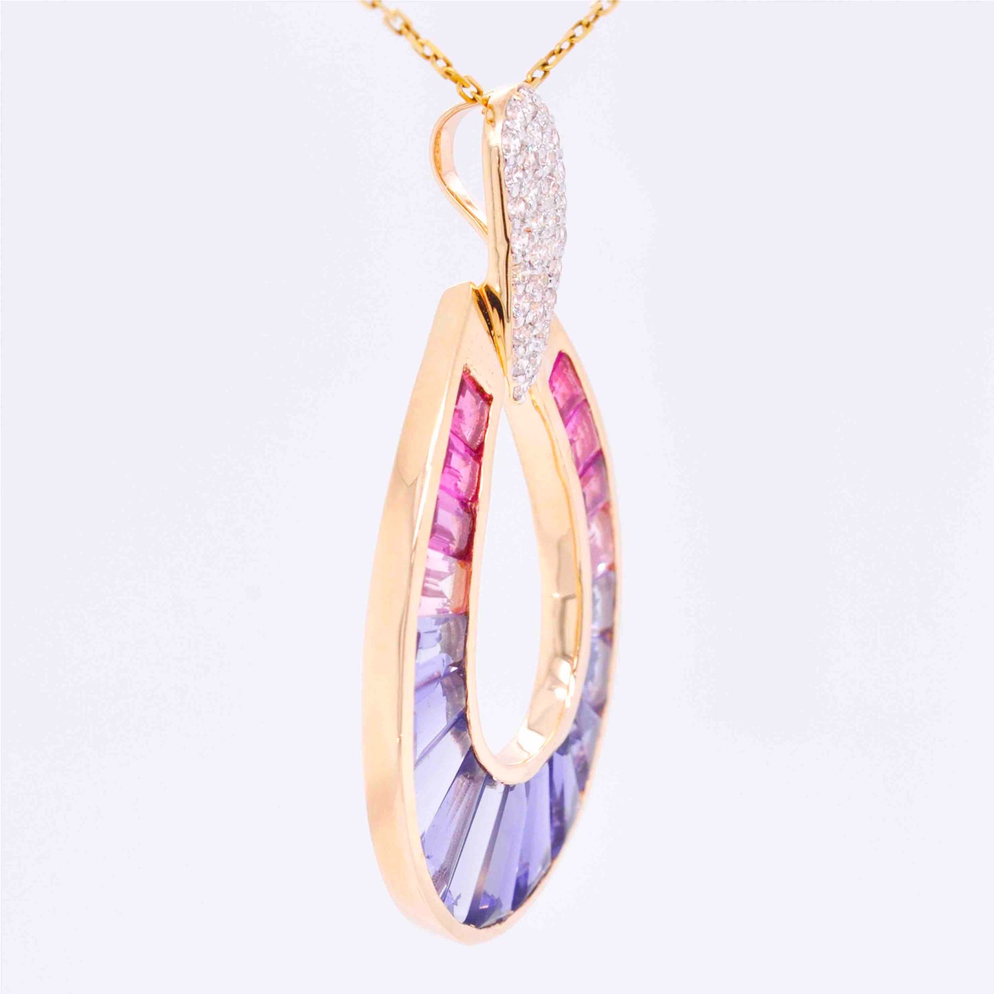 raindrop gemstone necklace with diamonds