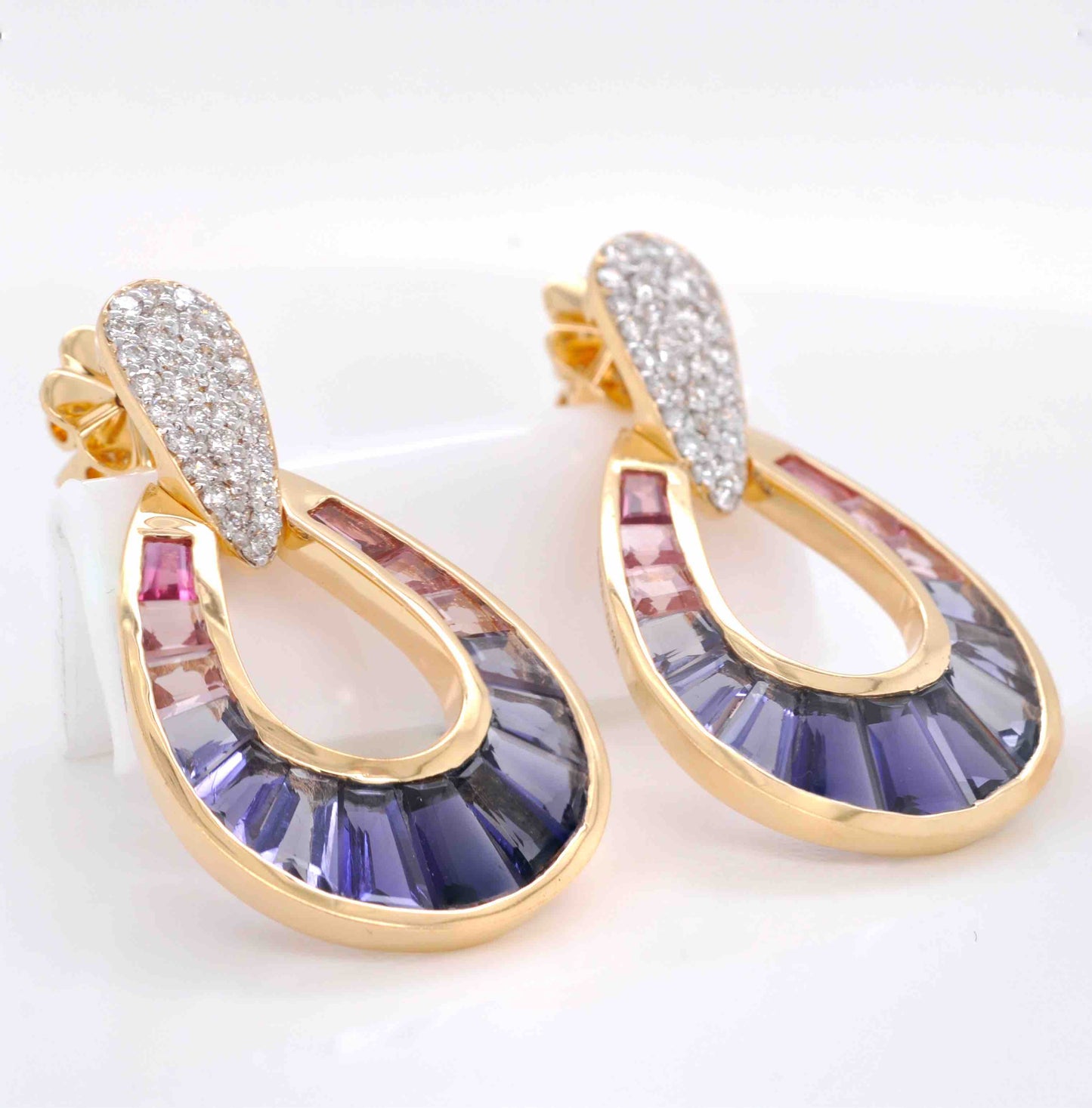 antique gemstones dangle drop earrings