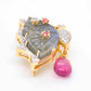 Pink Tourmaline Gemstone Brooch