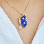 Turquoise Moonstone Pendant Brooch