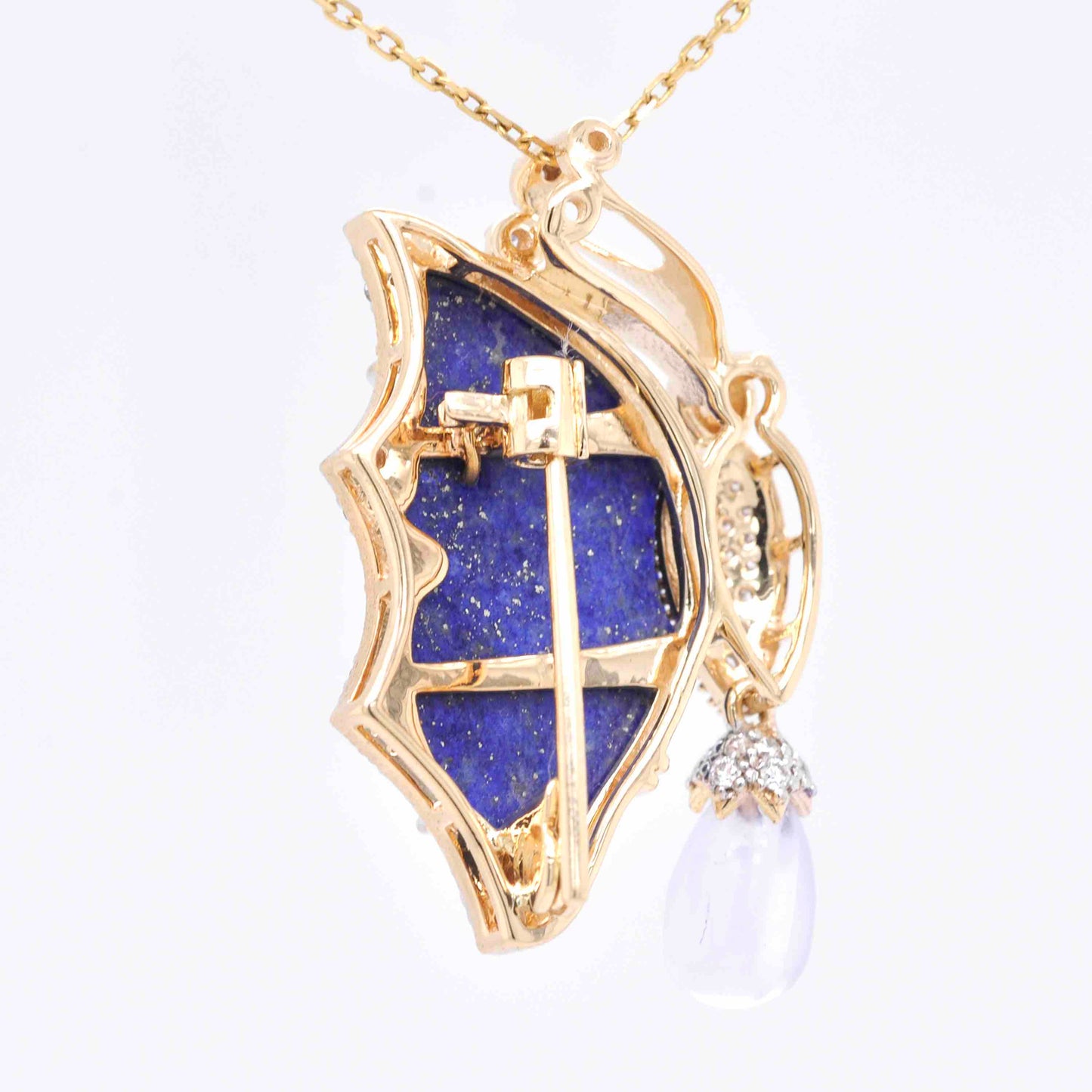 carved lapis lazuli pendant 