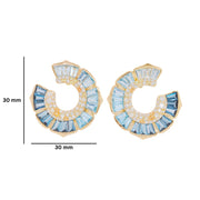 Lotus Blue Topaz & Diamond Earrings