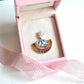 18K Gold Citrine Rhodolite Love Birds Cameo Pendant Necklace