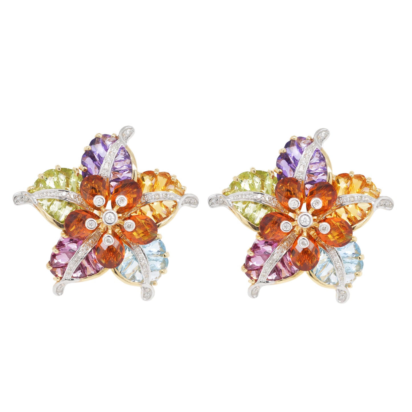 Multicolor Flower Stud Earrings