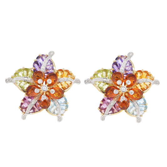 Multicolor Flower Stud Earrings