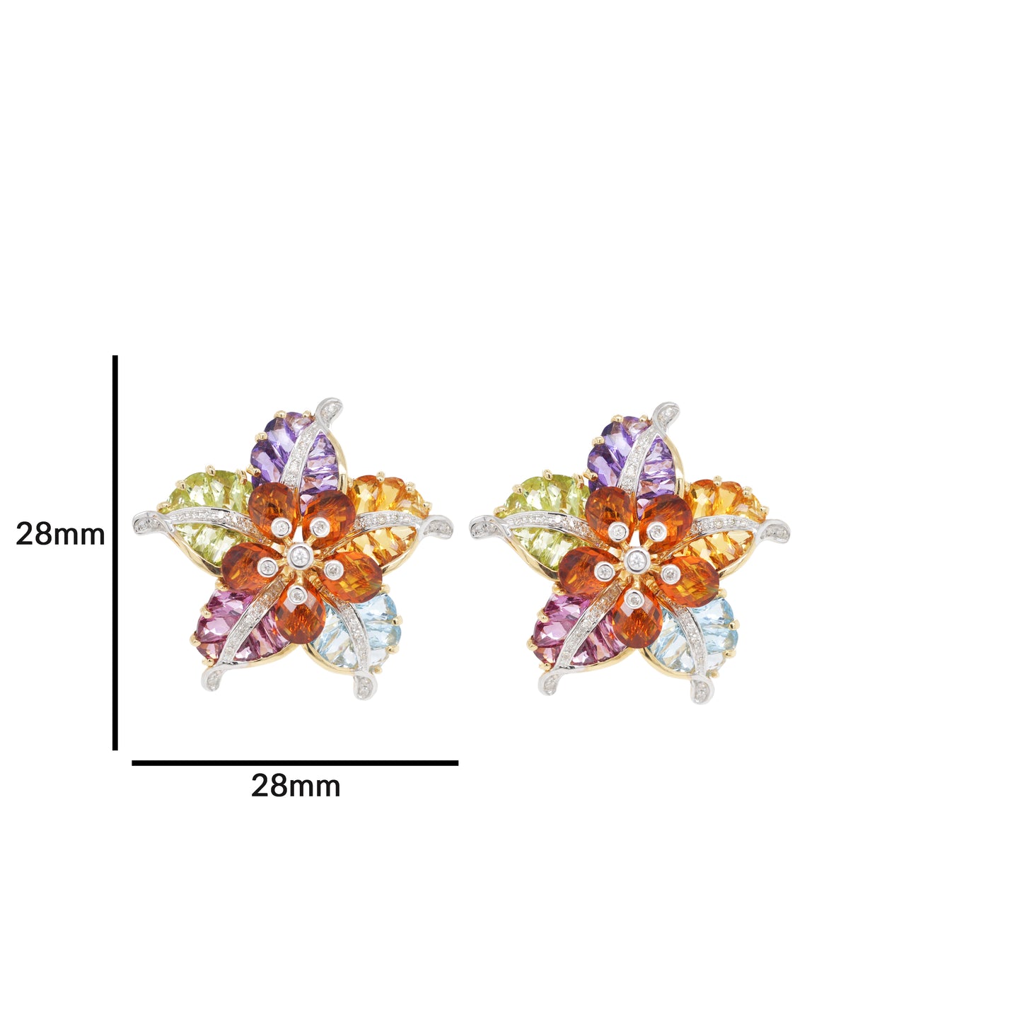 Multicolor Flower Stud Earrings