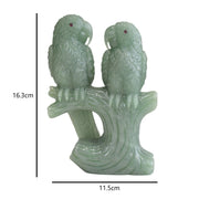 1.04 Kg Natural Aventurine Love Birds Hand-Carved Sculpture Figurine Home Decor