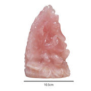 2.27 Kg Rose Quartz Ganesha Idol Lotus Shape Sculpture Figurine