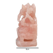 1.45 Kg Rose Quartz Ganesha Idol Hand-Carved Sculpture Religious Figurine