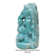 2.70 Kg Hand-Carved Amazonite Ganesha Idol Statue Spiritual Hindu Sculpture