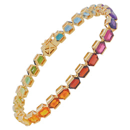 Tennis Bracelet – Rainbow Hexagon Edition