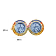 Multisapphire Tiger Cameo Cufflinks