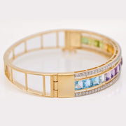 Rainbow Cuff Diamond Bracelet