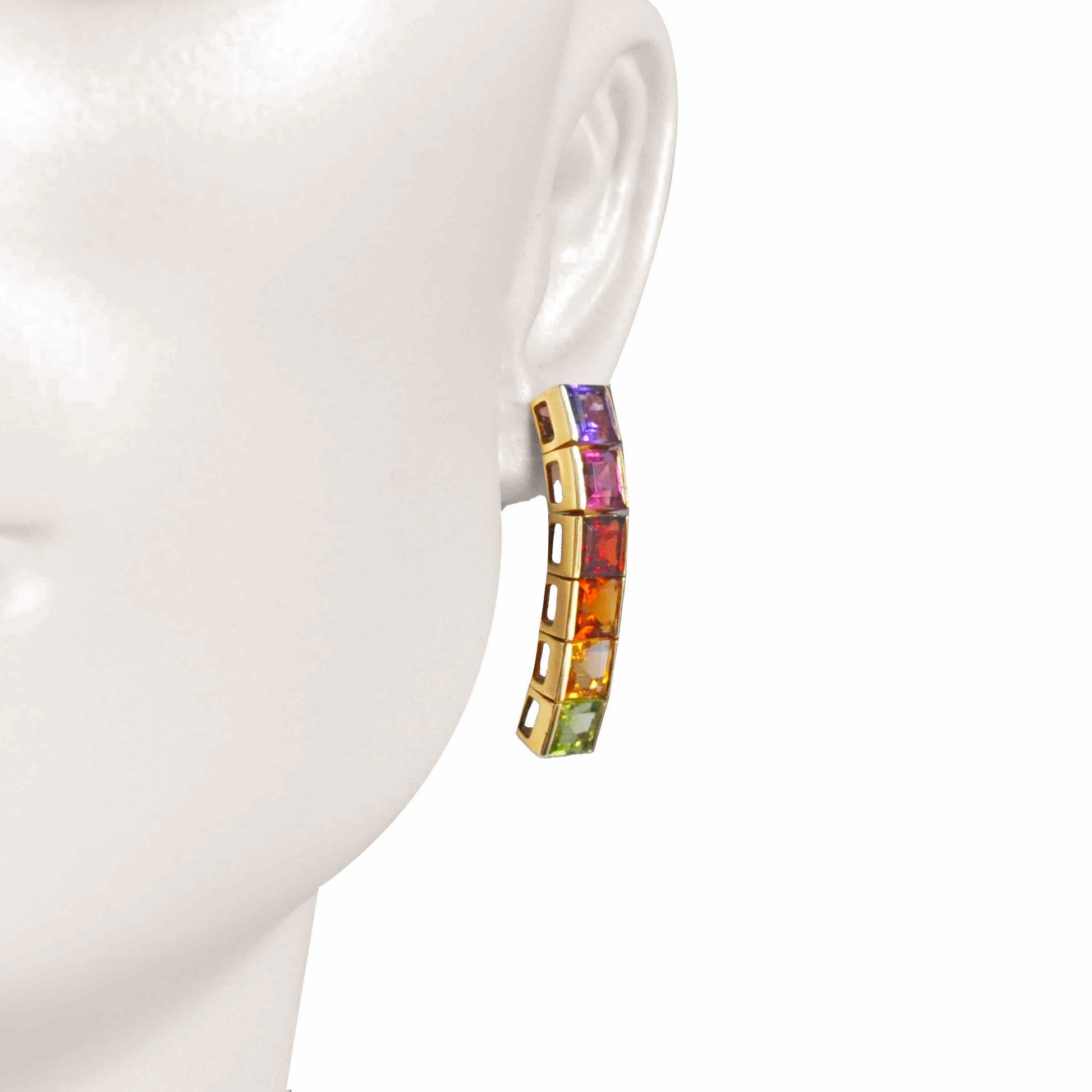 Multicolor Tennis Earrings for Trendy Looks