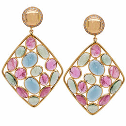 Multi-color tourmaline earrings