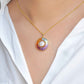 Circle Rainbow Opal Reversible Pendant