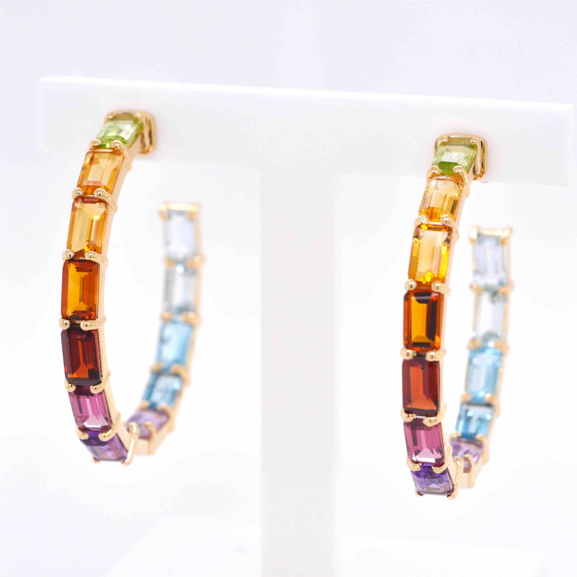 Multicolor Hoops with Gemstones