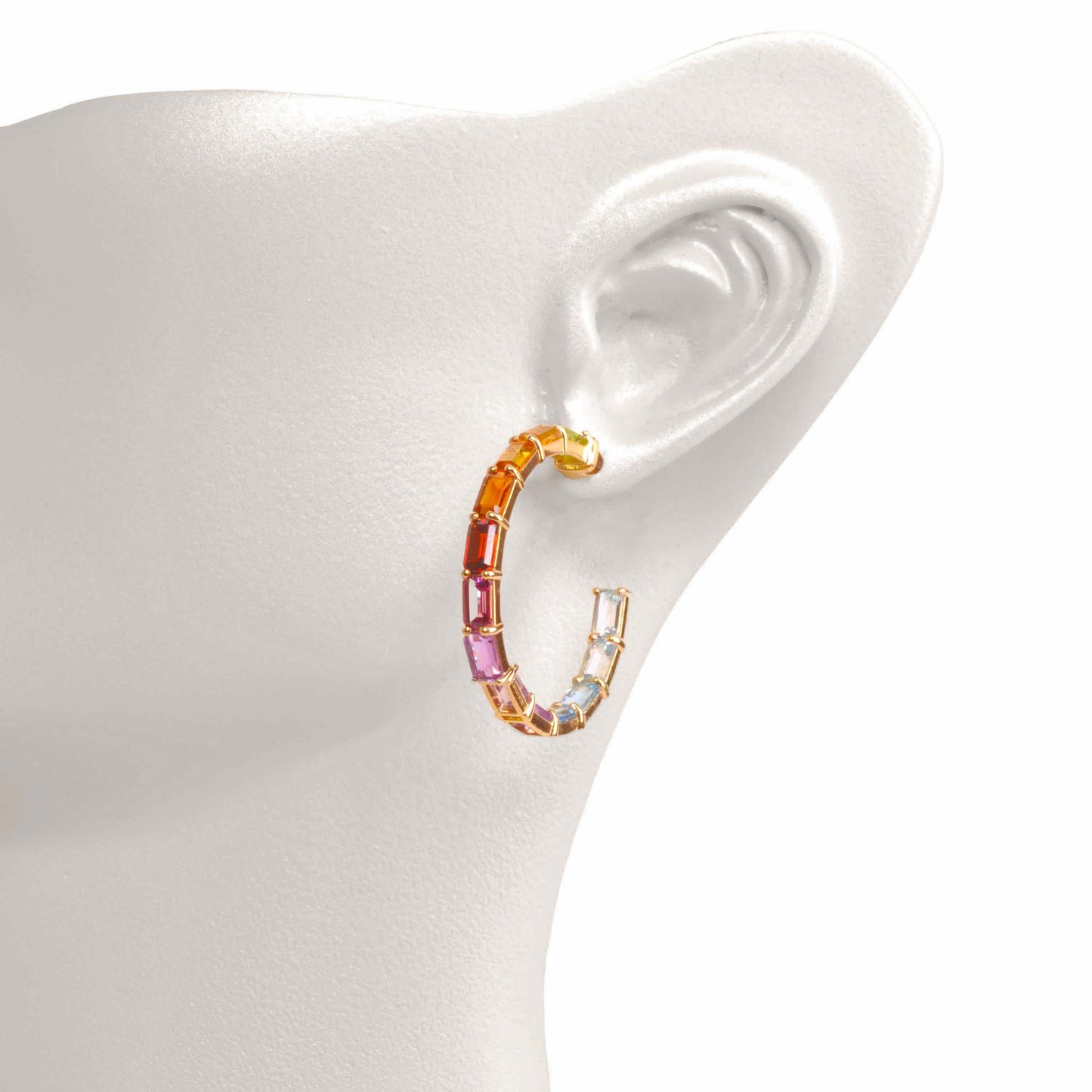 Multicolor hoop earrings with unique design
