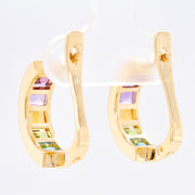 Linear Rainbow Hoop Earrings