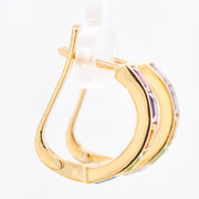 Linear Rainbow Hoop Earrings