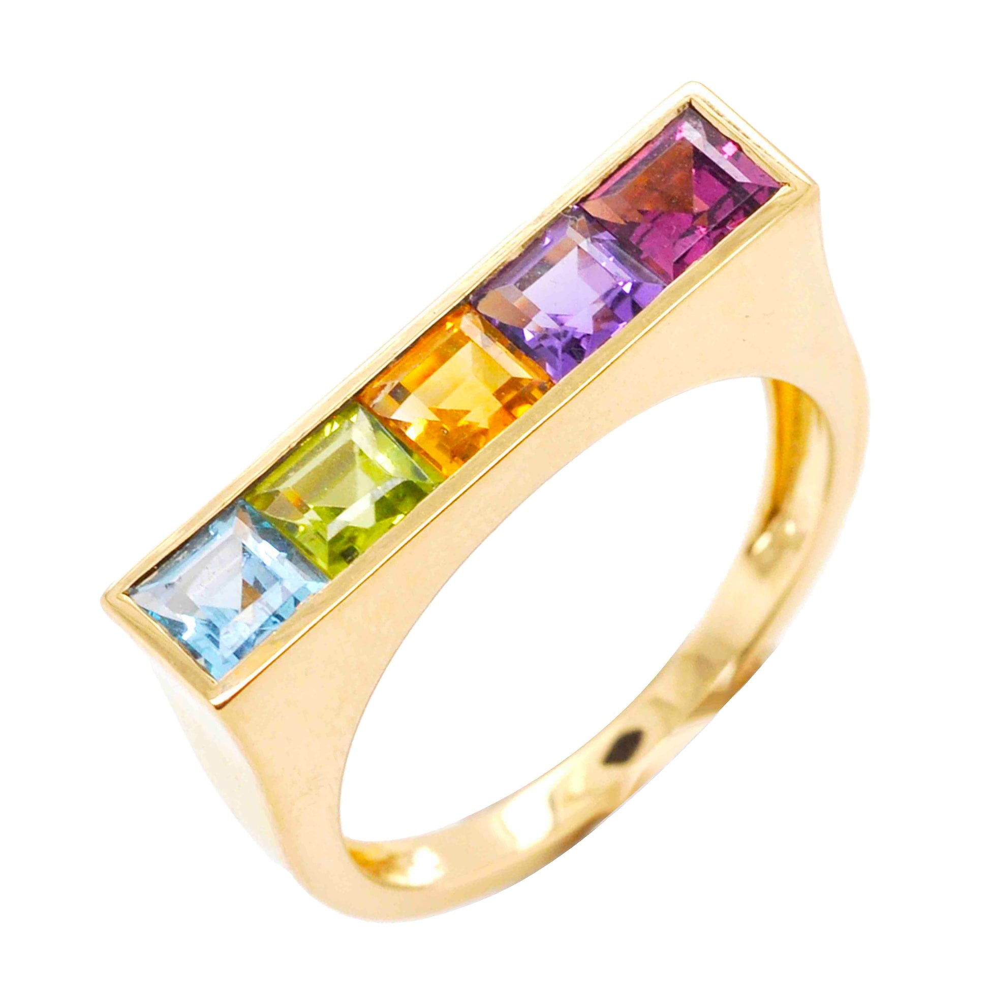 multi coloured stone ring
